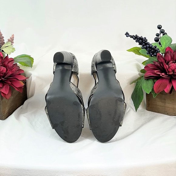 Snakeskin Curved Heel Sandals | Levity - Picture 5 of 5